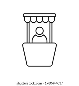 Diseño de iconos de stand de promoción. ilustración vectorial