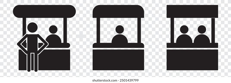 Symbol für Verkaufsförderungsstand. Symbol für Verkaufsstand.  Vektorgrafik. EPS 10.