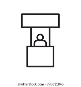 Promo stand, Sales booth icon Vector illustration, EPS10.