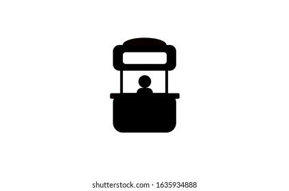 Promo stand simple icon, exhibition advertising symbol 