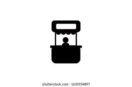 Promo stand simple icon, exhibition advertising symbol 