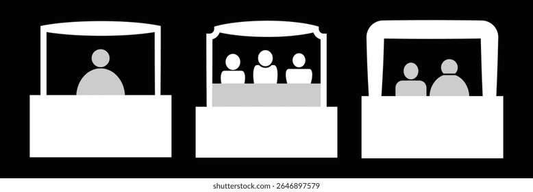 Promo stand vector icon, exhibition sybol. Modern, simple flat vector illustration for web site or mobile app