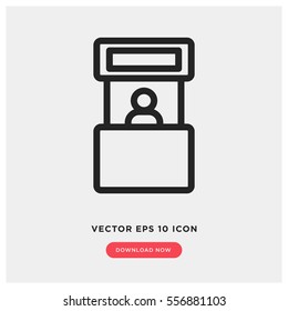 Promo stand vector icon, exhibition symbol. Modern, simple flat vector illustration for web site or mobile app