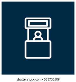 Promo stand vector icon, exhibition symbol. Modern, simple flat vector illustration for web site or mobile app