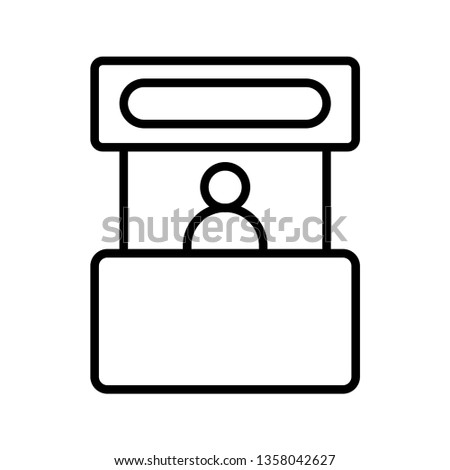 promo stand vector icon, exhibition icon