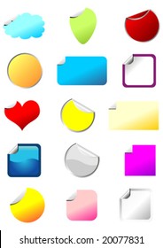 Promo stickers set with different colors and shapes