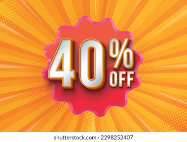 PROMO TAG 40%Off discount red tag