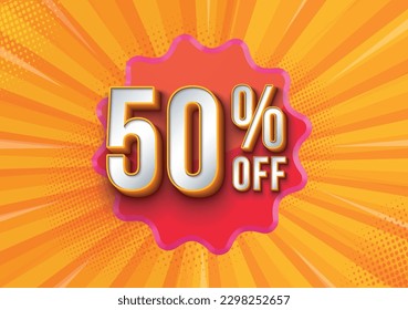 PROMO TAG 50%Off discount red tag