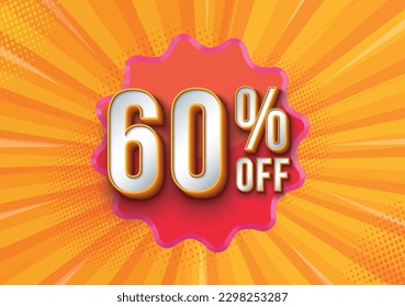 PROMO TAG 60% de descuento etiqueta roja