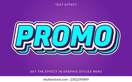 Promo text effect template in 3d style. Suitable for brand or business logo