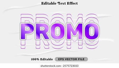 Promo text effect, trendy graphic style editable text