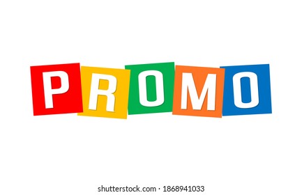 promo, vector banner in colorful squares