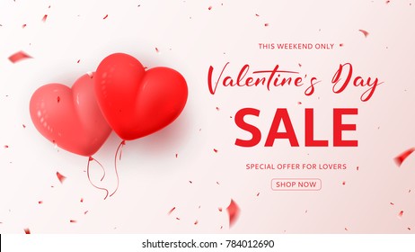 Promo Web Banner for Valentine's Day Sale