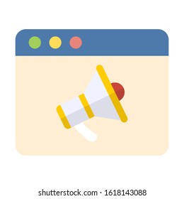 Promo website flat color vector icon