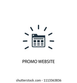Promo website icon. Simple element illustration. Promo website concept symbol design from Digital marketing collection. Can be used for web and mobile.