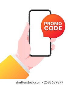 Promocode icon. Phone icon. Flat style. Vector icon.