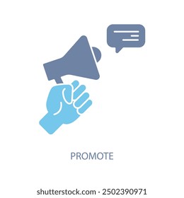 promote concept line icon. Simple element illustration. promote concept outline symbol design.