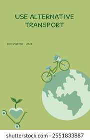 Promover el transporte alternativo ecológico con bicicleta y scooter en la tierra.