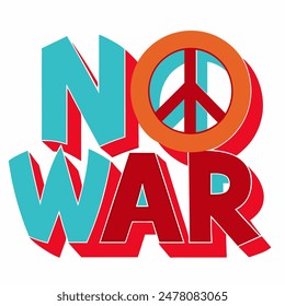 Promote peace with bold typography symbol as an activism statement against war and violence