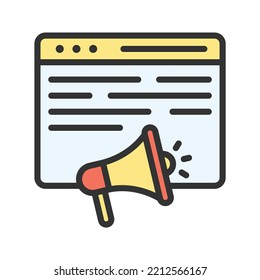 Promote Site icon vector image. Can also be used for Digital Marketing. Suitable for mobile apps, web apps and print media.