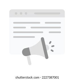 Promocionar imagen vectorial de icono de sitio. También se puede utilizar para el marketing digital. Adecuado para aplicaciones móviles, aplicaciones web y medios impresos.
