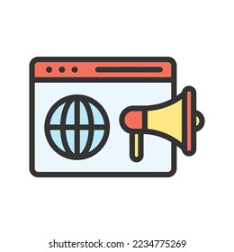 Promote Website icon vector image. Can also be used for Digital Marketing. Suitable for mobile apps, web apps and print media.