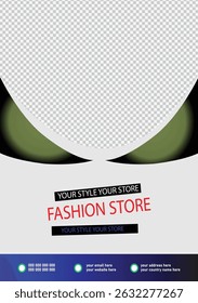 Promote your fashion brand in style with this modern flyer design. Perfect for clothing stores, boutique promotions, or seasonal sales. Eye-catching layout,