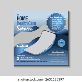 Promote your home health care services with this clean, professional social media post template. Perfect for showcasing medical support, personal care, and trusted in-home assistance.








