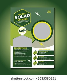 Promote your solar business with this modern, professional flyer template. Ideal for eco-friendly energy services, it’s fully customizable, print-ready, and easy to edit in minutes.