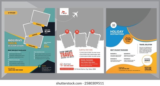 Promote your travel services with our easy-to-edit Travel Agency Flyer Template. Designed for high impact, this vibrant flyer showcases your packages, destinations, and contact details, perfect for at