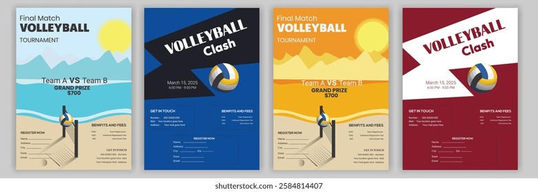 Promote your volleyball event with this professionally designed Volleyball Tournament Flyer Template. Ideal for beach volleyball competitions, sports clubs, and championship events,