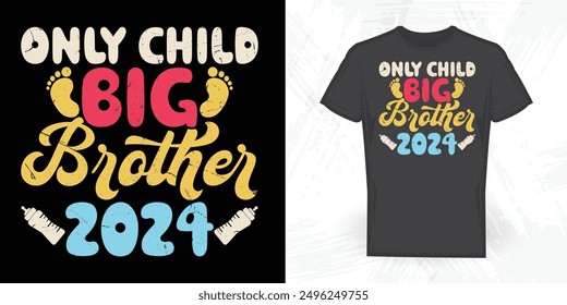 Promoted To Big Brother 2024 Funny Vintage Back To School T-shirt Design