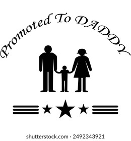 Promoted to Daddy art, design, silhouette, clipart, Instant download with white background