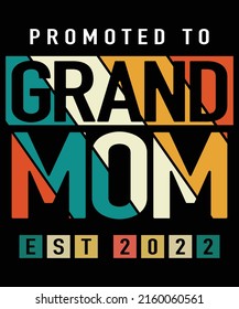 Promoted To Grandmom Est 2022 Funny New GrandMother Gift T-Shirt