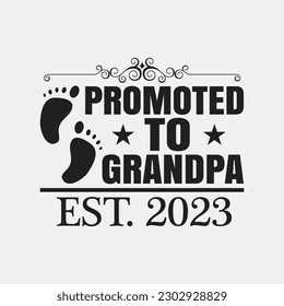 Promoted To Grandpa Est 2023 Shirt First Time New Father Day