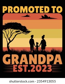 Promoted to grandpa est.2023 print template t shirt design