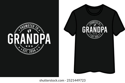 Promoted To Grandpa Est.2024 T-Shirt Design