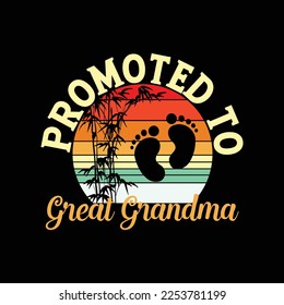 Promoted to Great Grandma vintage funny t-shirt design