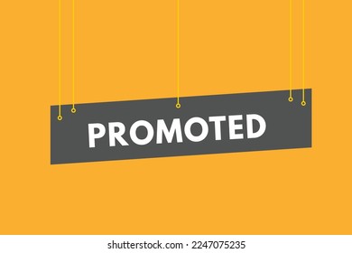 promoted text Button. promoted Sign Icon Label Sticker Web Buttons