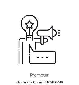 Promoter icon. Outline style icon design isolated on white background