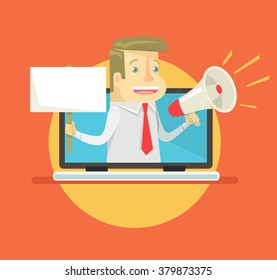 Promoter Vector Flat Cartoon Illustration Stock Vector (Royalty Free ...