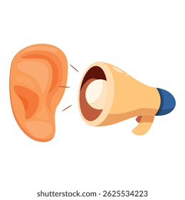 Promoting communication and hearing awareness with megaphone screaming into human ear