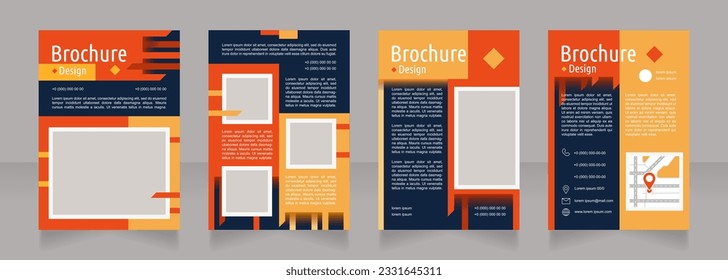 Promoting company values blank brochure design. Template set with copy space for text. Premade corporate reports collection. Editable 4 paper pages. Ubuntu Condensed, Arial Regular fonts used