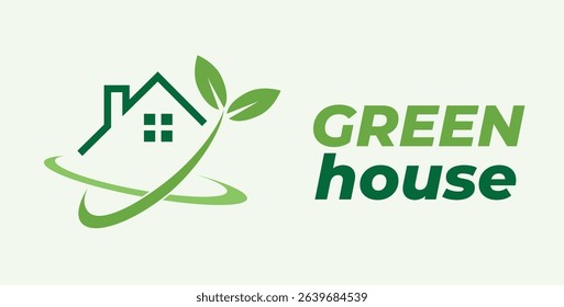 Promoting eco-friendly living and sustainability with a green house logo