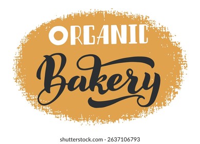 Promoting healthy eating and supporting local businesses with an organic bakery logo featuring elegant, hand drawn typography on a textured gold background