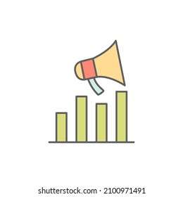 Promoting Icon in color icon, isolated on white background 