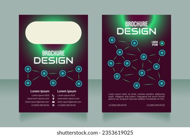 Promoting online safety blank brochure design. Template set with copy space for text. Premade corporate reports collection. Editable 2 paper pages. Bebas Neue, Audiowide, Roboto Light fonts used