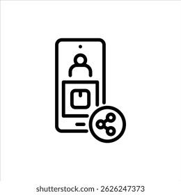 promoting product outline icon. social media promotion line art illustration.