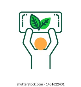 Promoting a Vegetarian lifestyle color line icon. Go vegan. Take action. Pictogram for web page, mobile app, promo. UI/UX/GUI design element. Editable stroke.