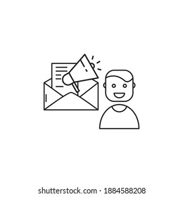 Promotion administrator icon. An administrator character icon. Vector